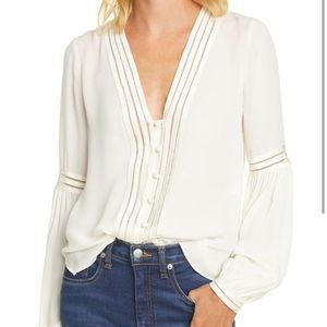 Veronica Beard Cream Silk Yuma blouse, sz 20 NWT